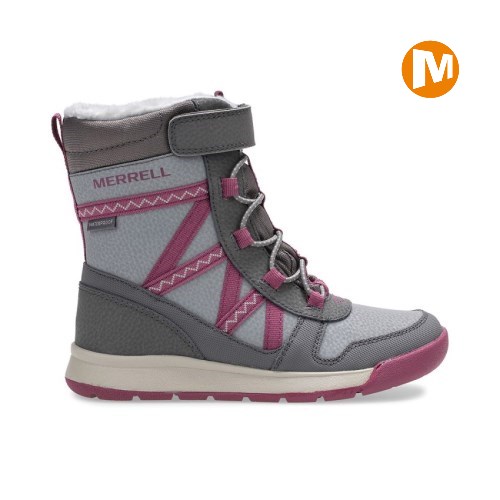 Merrell Snow Crush 2.0 Waterproof Winterstiefel Kinder Grau/Rosa [DE-GANFM]